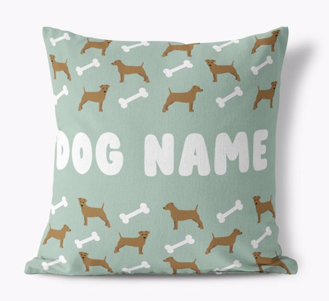 Bone Pattern: Personalized {breedFullName} Canvas Pillow